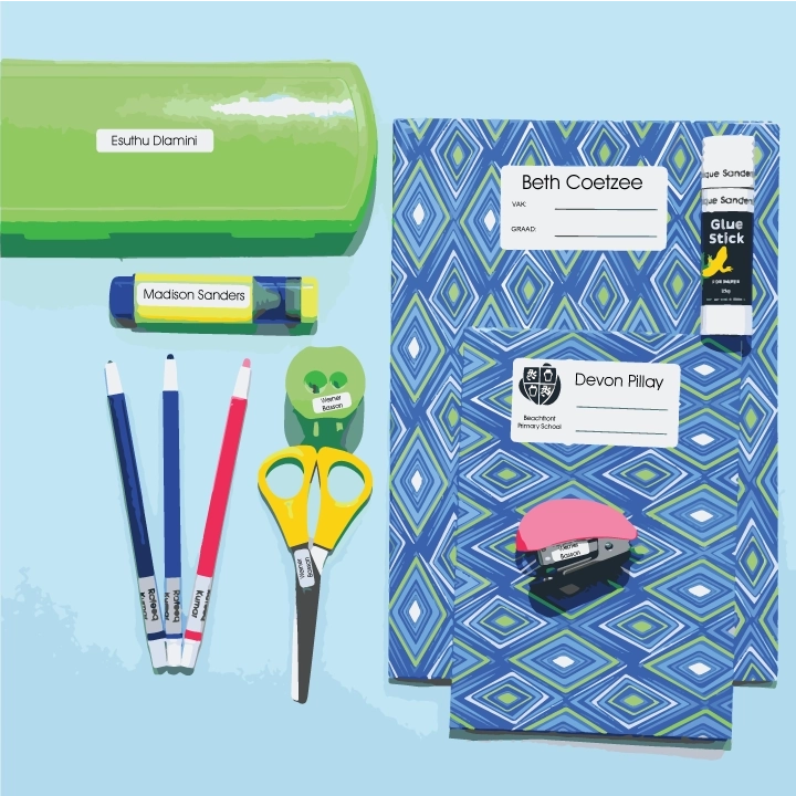 Personalised Economy School Label Pack for children’s clothing, stationery, books, shoes, lunch boxes and water bottles